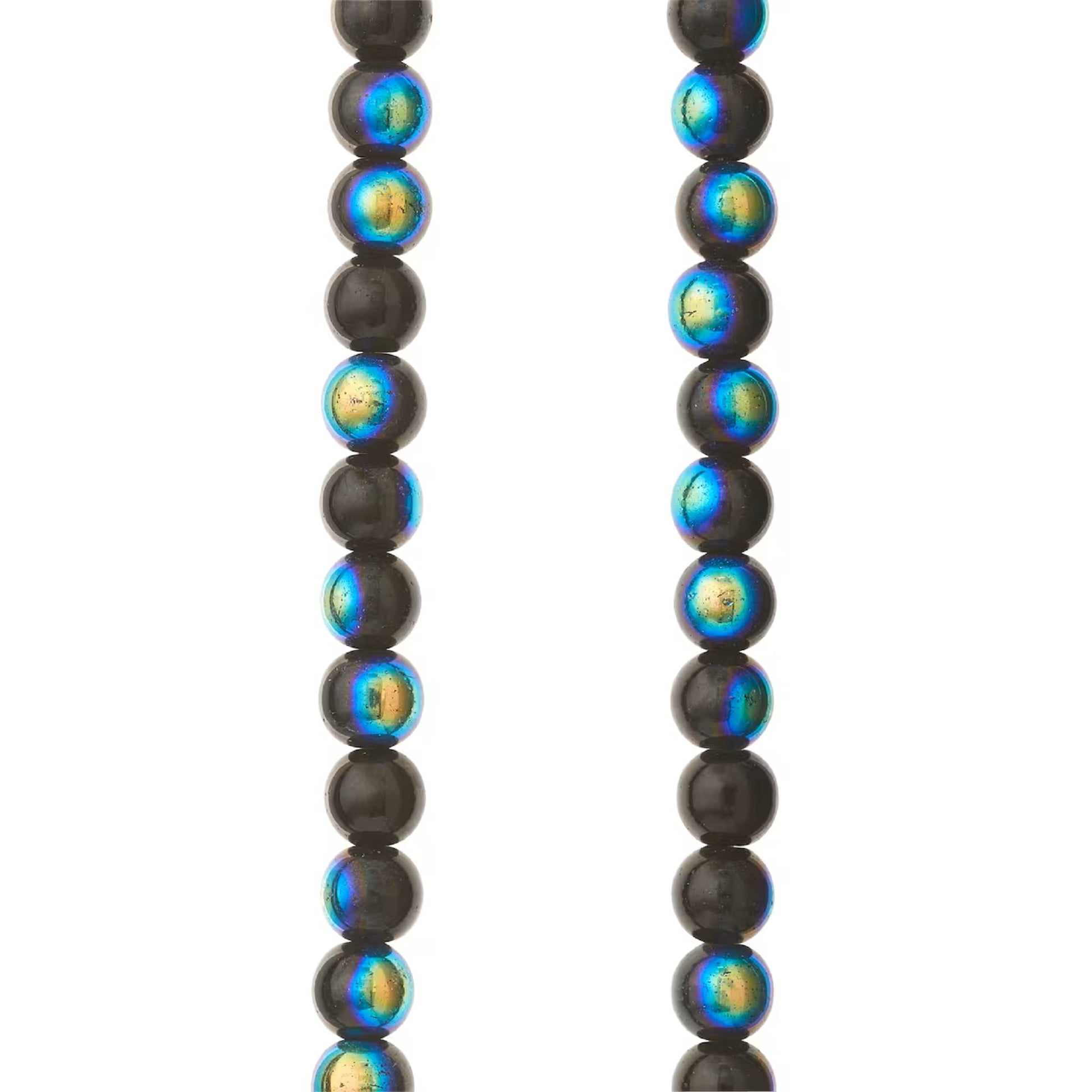Black Aurora Borealis Faceted Glass Round Beads, 8mm by Bead Landing
