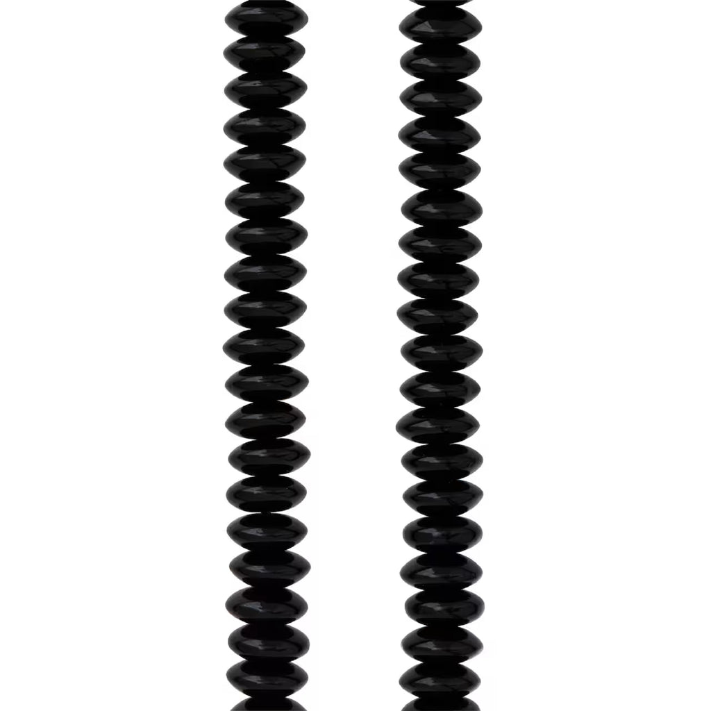 Black Rondelle Glass Beads, 10mm by Bead Landing