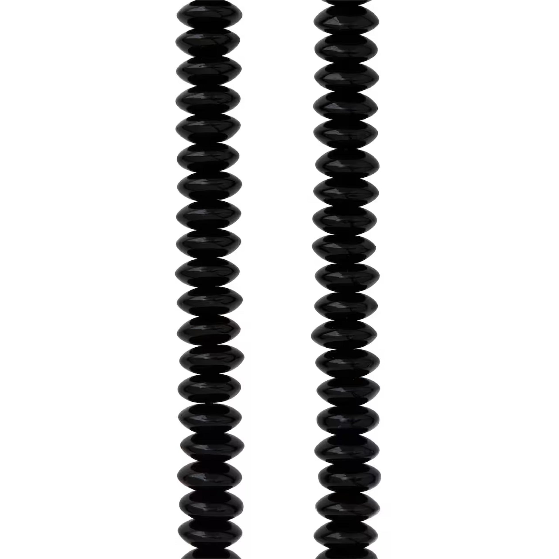 Black Rondelle Glass Beads, 10mm by Bead Landing