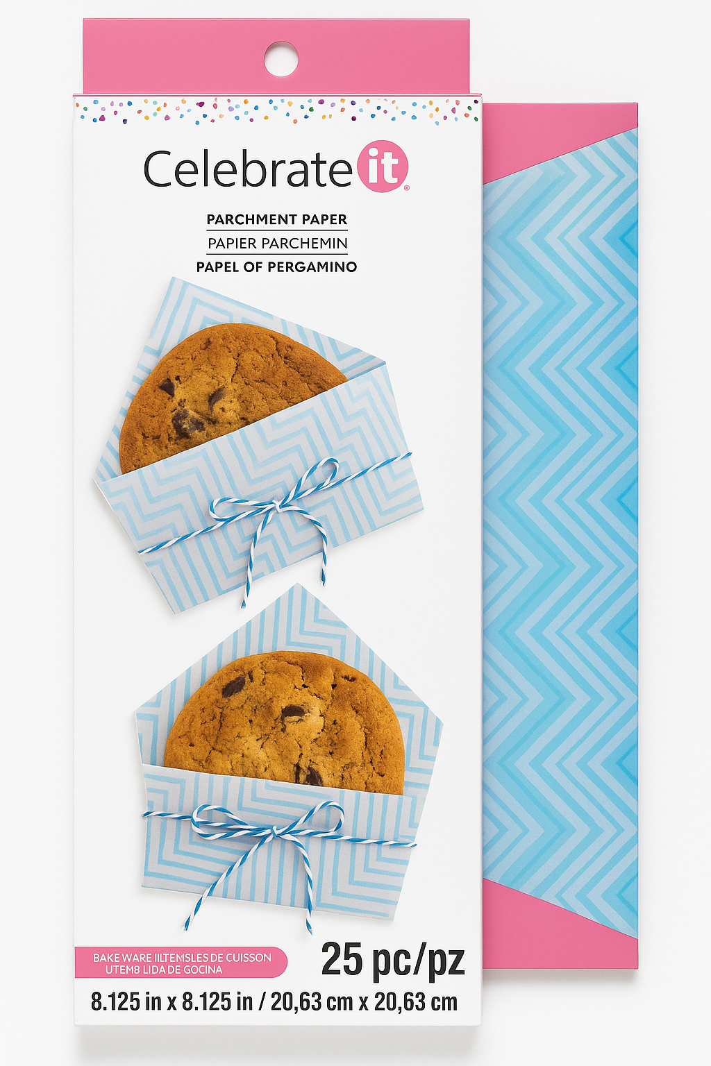 Celebrate It Parchment Paper – Blue Chevron – 25 Sheets