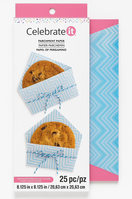 Celebrate It Parchment Paper – Blue Chevron – 25 Sheets