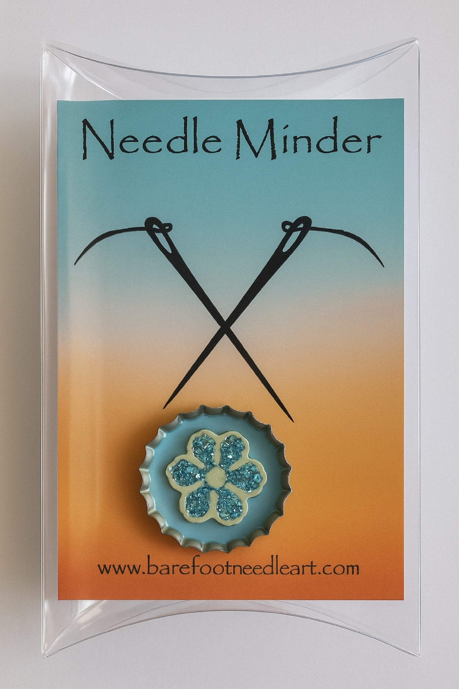 Blue Flower Needle Minder – Barefoot Needleart
