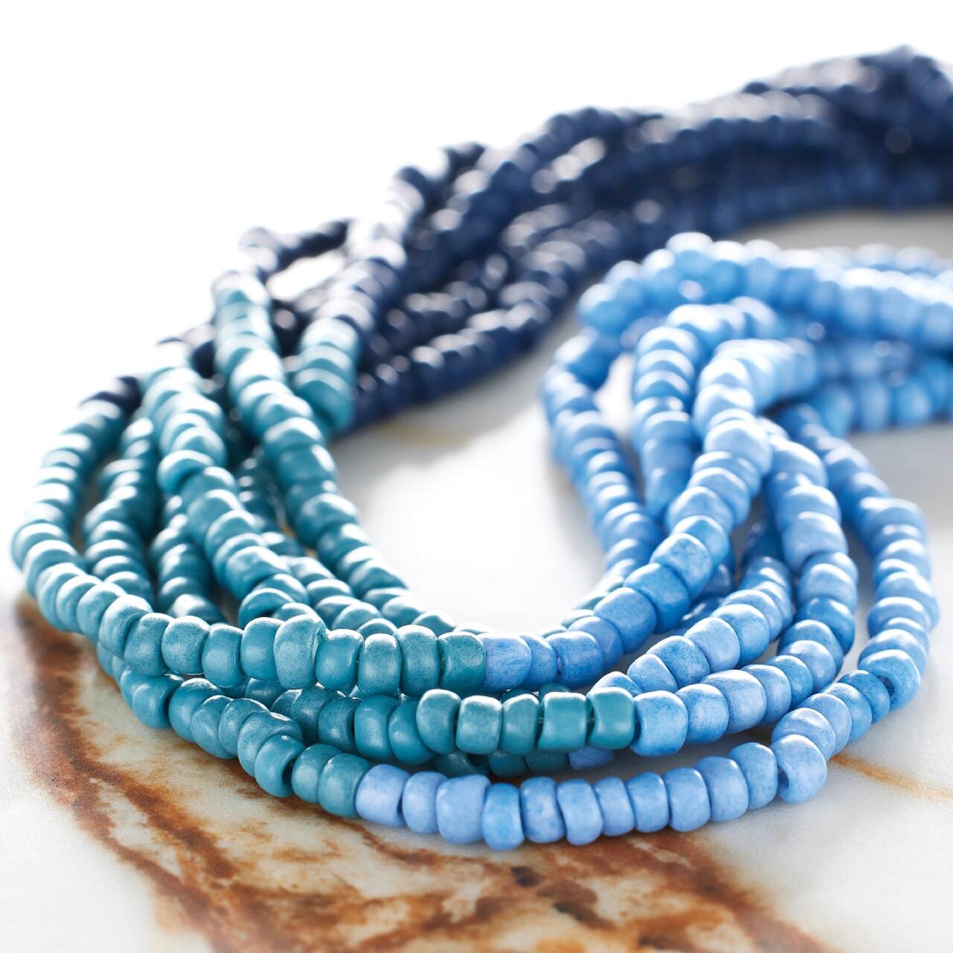 Blue Glass Mix Beads, 3mm by Bead Landing