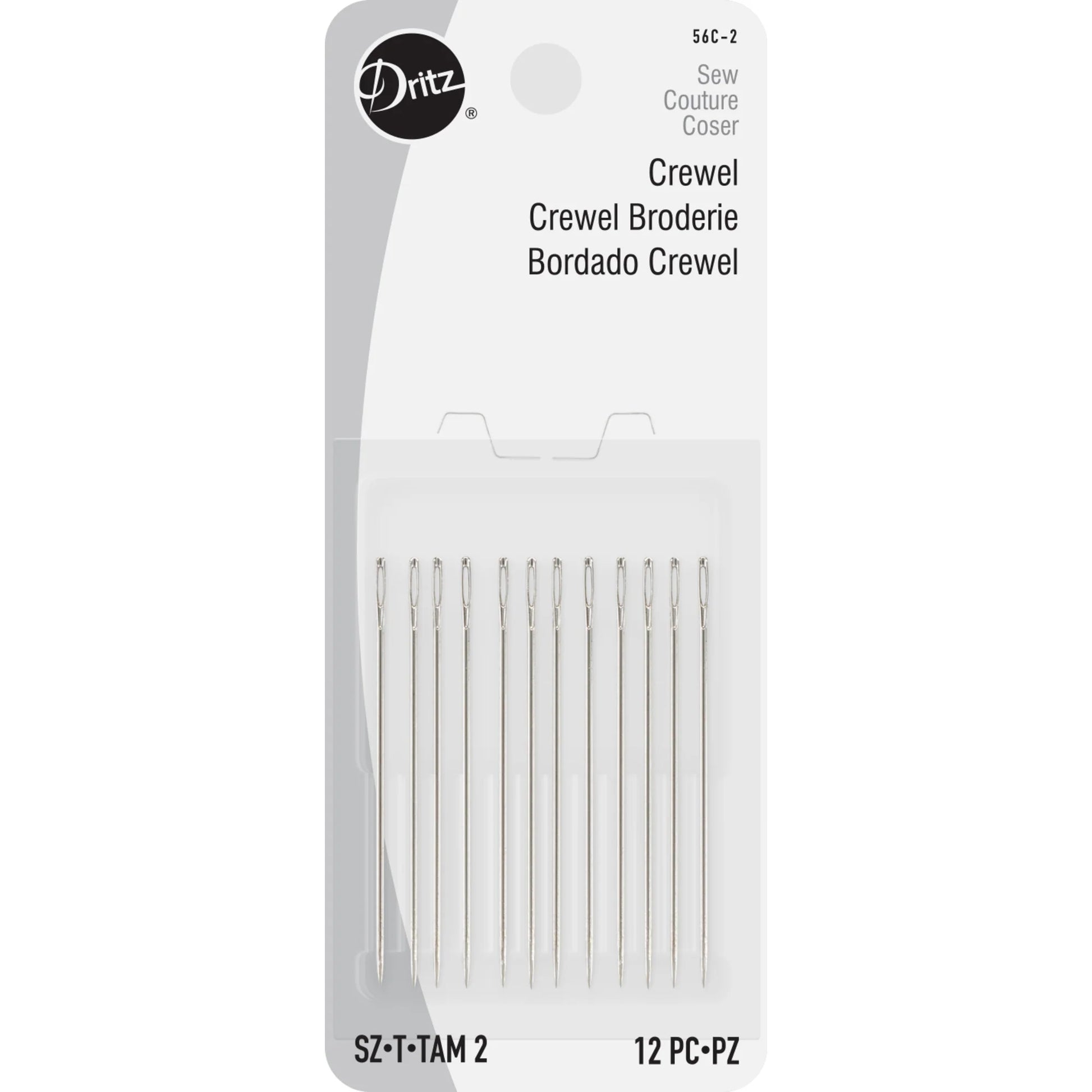 Crewel Hand Needles, Size 2, 12  56C-2