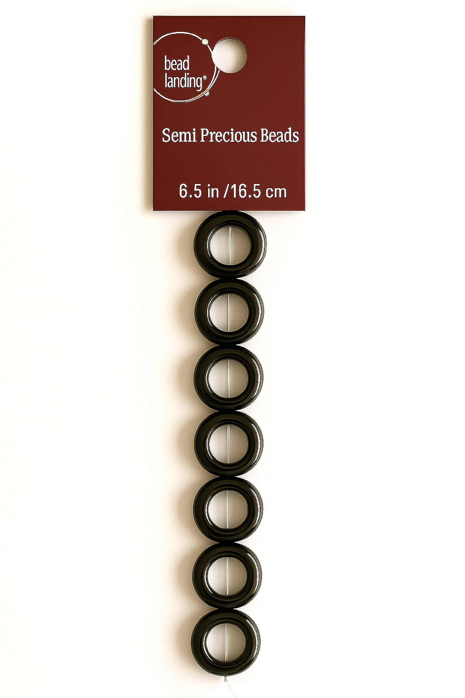 Bead Landing Semi-Precious Donut Beads – 6.5 in Strand, Black