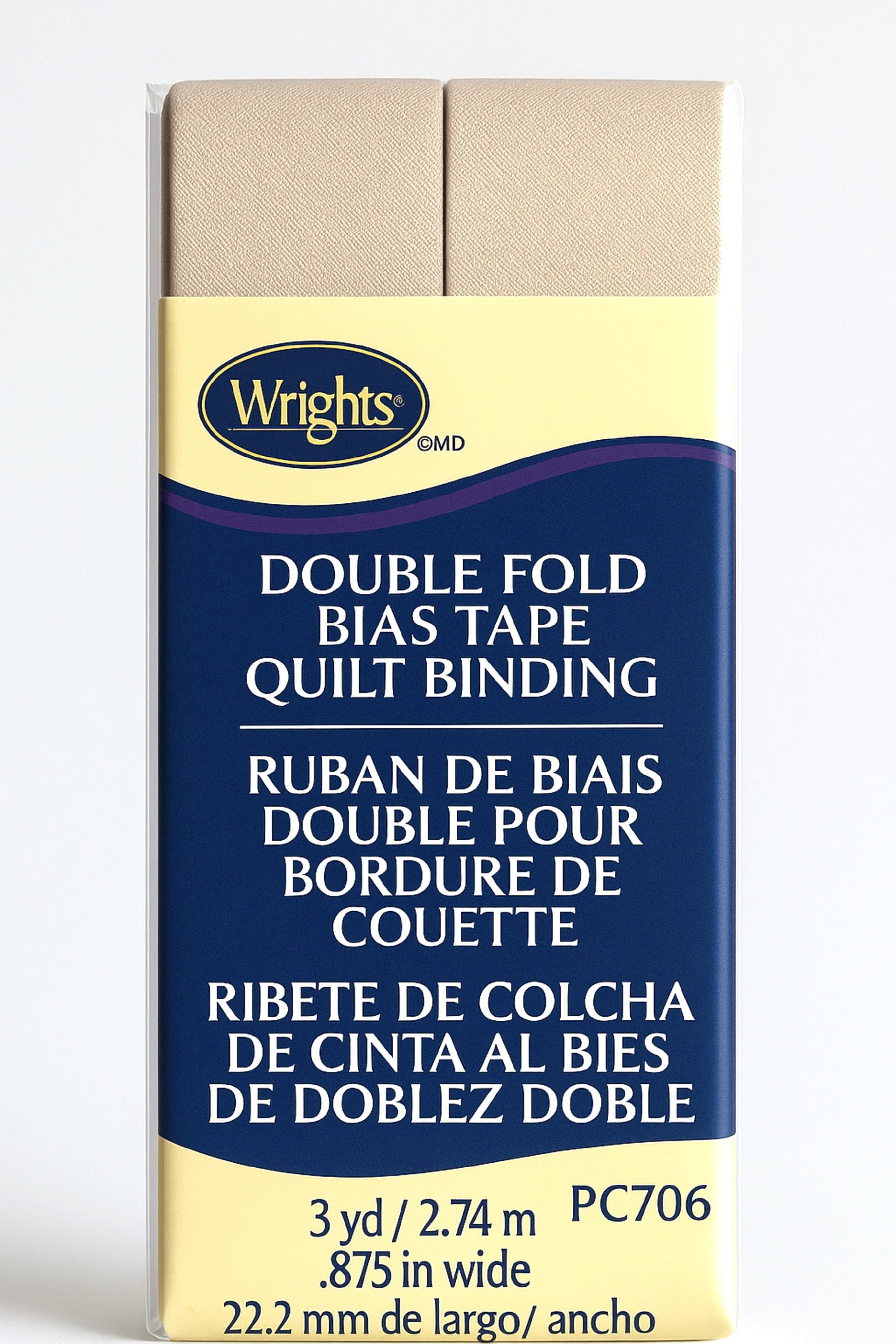 Wrights Products Double Fold Quilt Binding 7/8" X3yd,