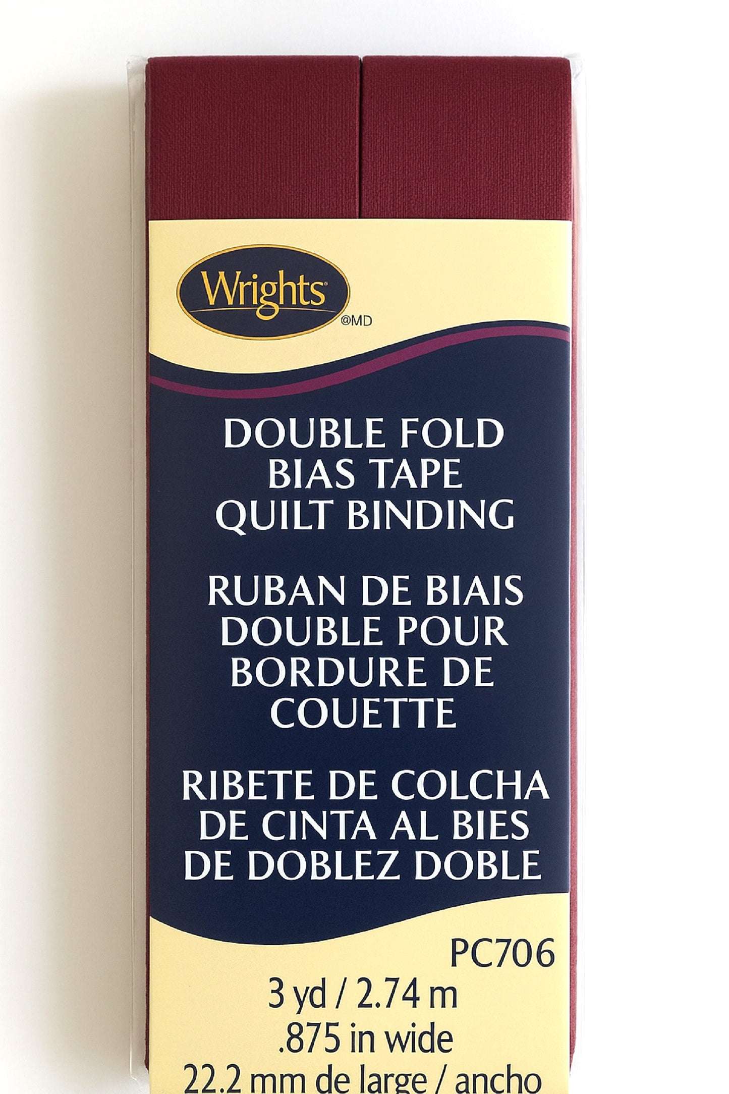 Wrights Products Double Fold Quilt Binding 7/8" X3yd,