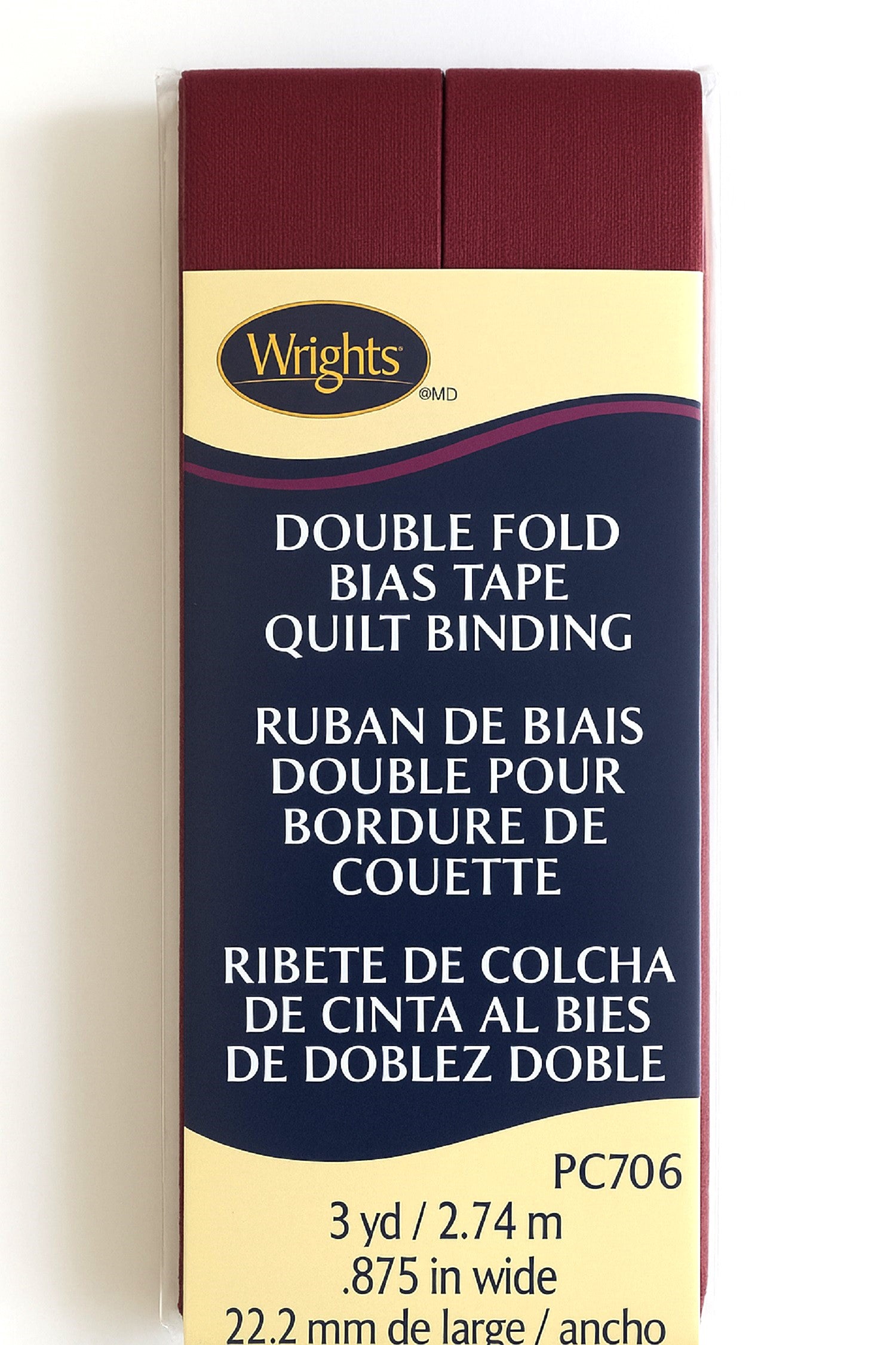 Wrights Products Double Fold Quilt Binding 7/8" X3yd,
