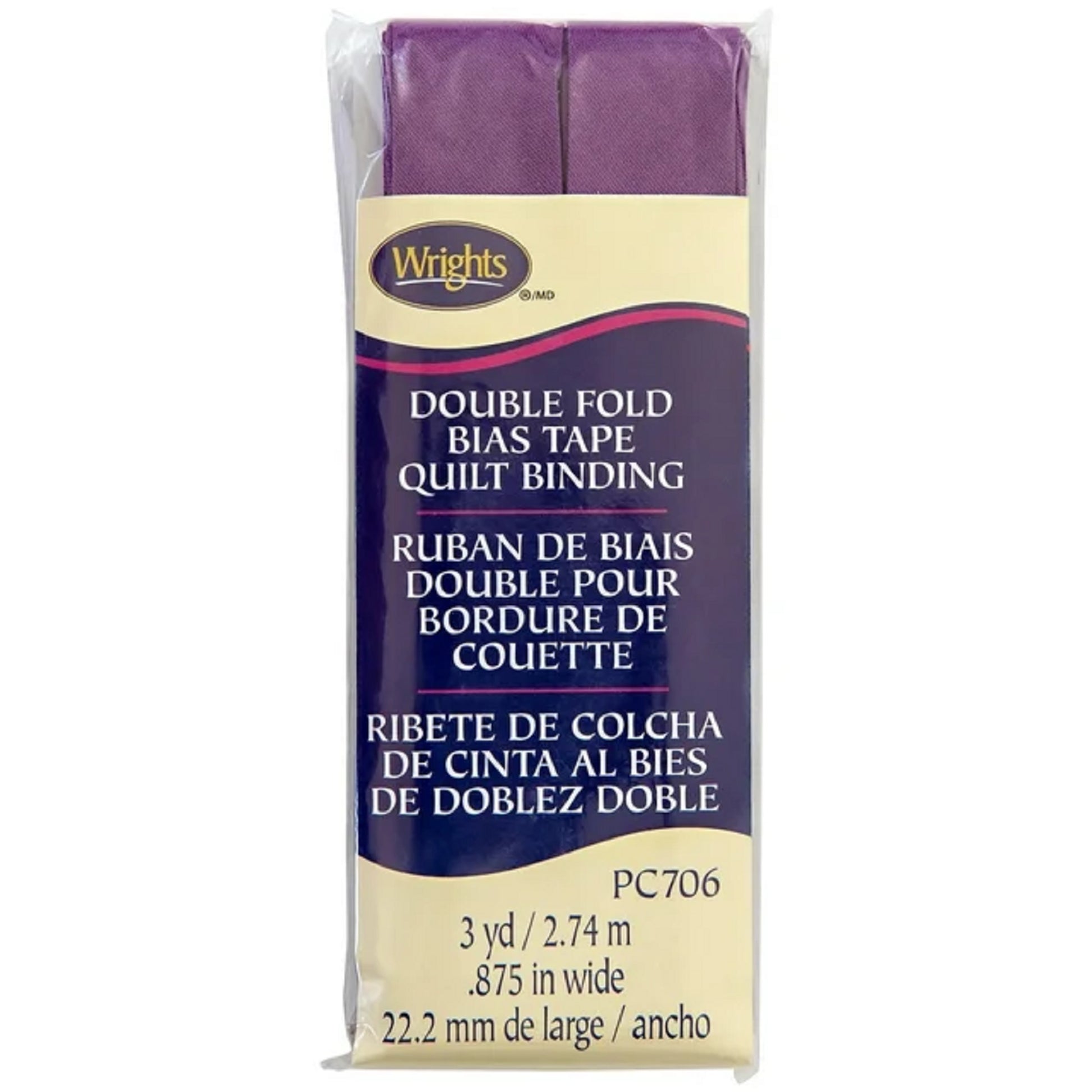 Wrights Products Double Fold Quilt Binding 7/8" X3yd,