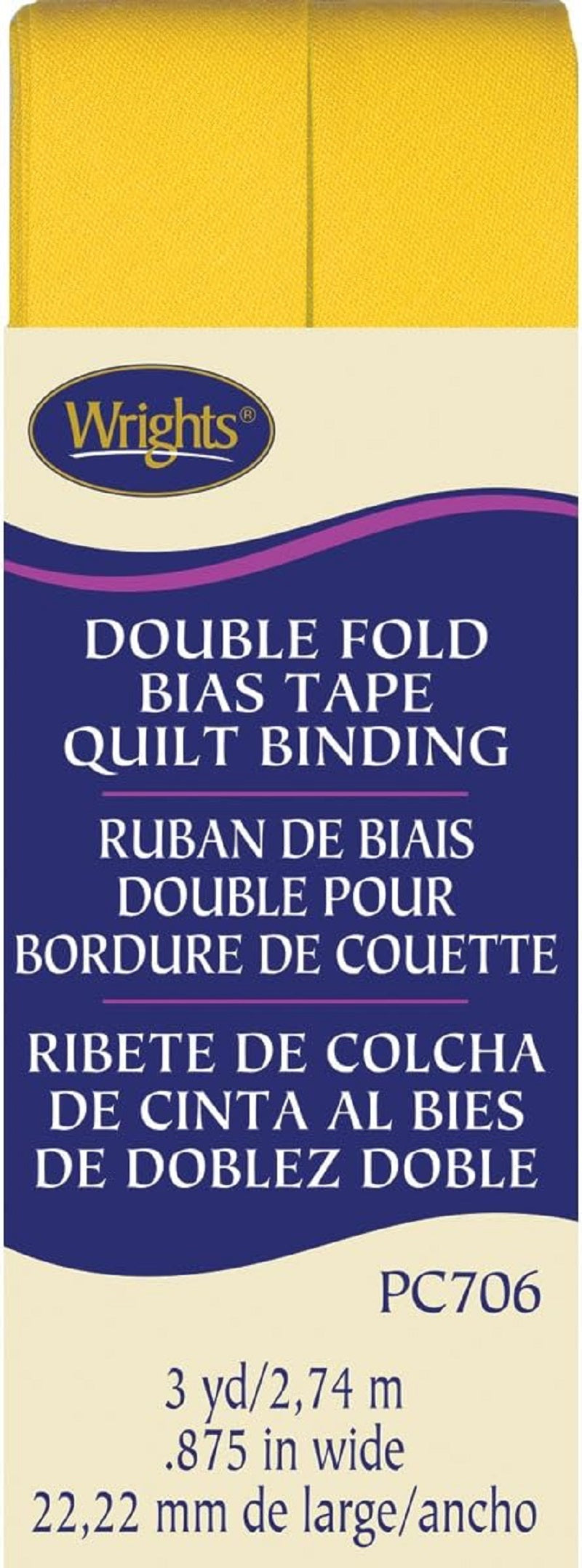 Wrights Products Double Fold Quilt Binding 7/8" X3yd,