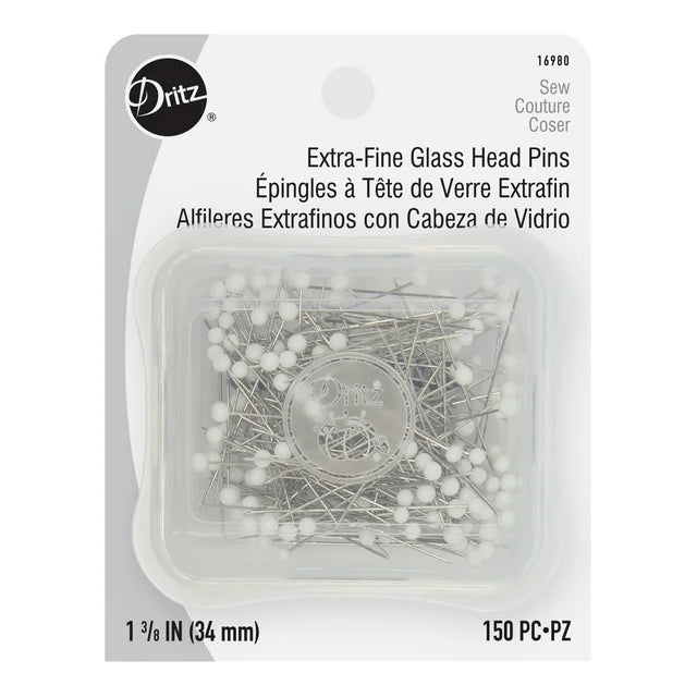 Dritz Extra-Fine Glass Head Pins, 150 Piece