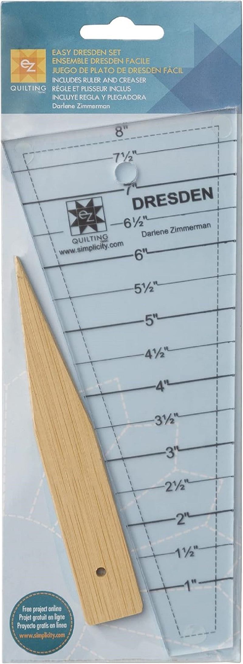 EZ Quilting 882700 Easy Dresden Quilt Tool Set, 10 x 3.5 x 0.13, Clear