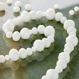 White Faceted Glass Rondelle Beads by Bead Landing