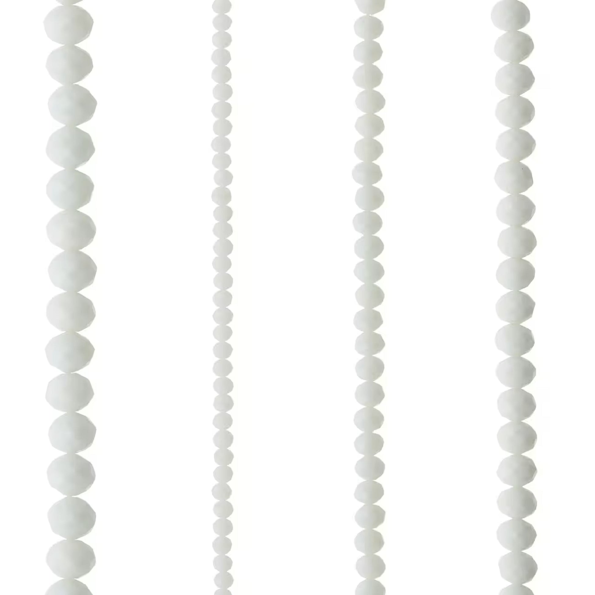 White Faceted Glass Rondelle Beads by Bead Landing