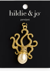 Gold Octopus Pendant with Faux Pearl – hildie & jo™ Statement Charm