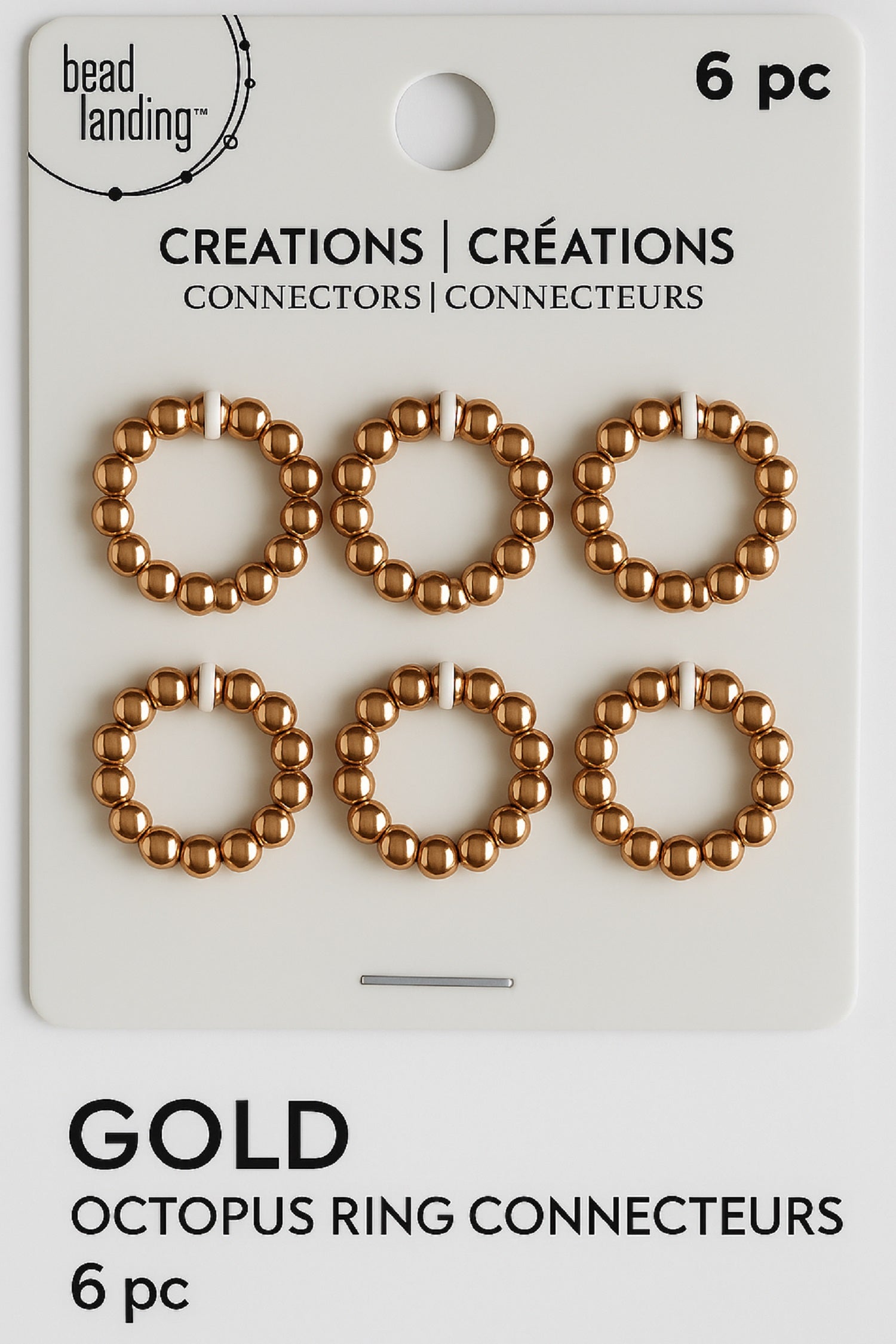 Gold Octopus Ring Connectors – Set of 6 | Bead Landing Jewelry Findings