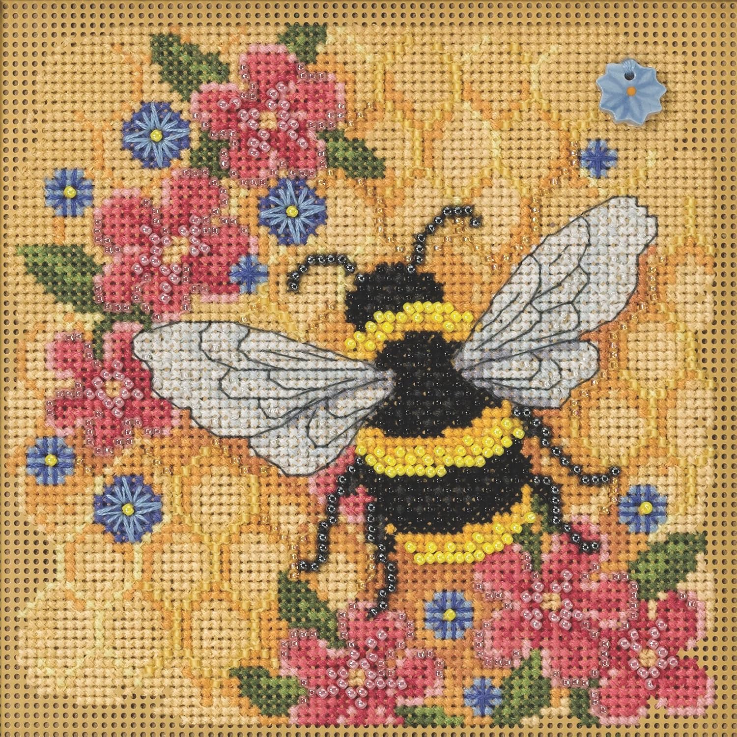 Honey Bee Beaded Cross Stitch Kit