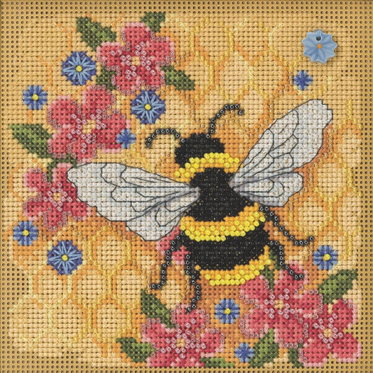 Honey Bee Beaded Cross Stitch Kit