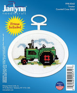 Janlynn Oval Mini Counted Cross Stitch Kit, 2-3/4-Inch, Tractor