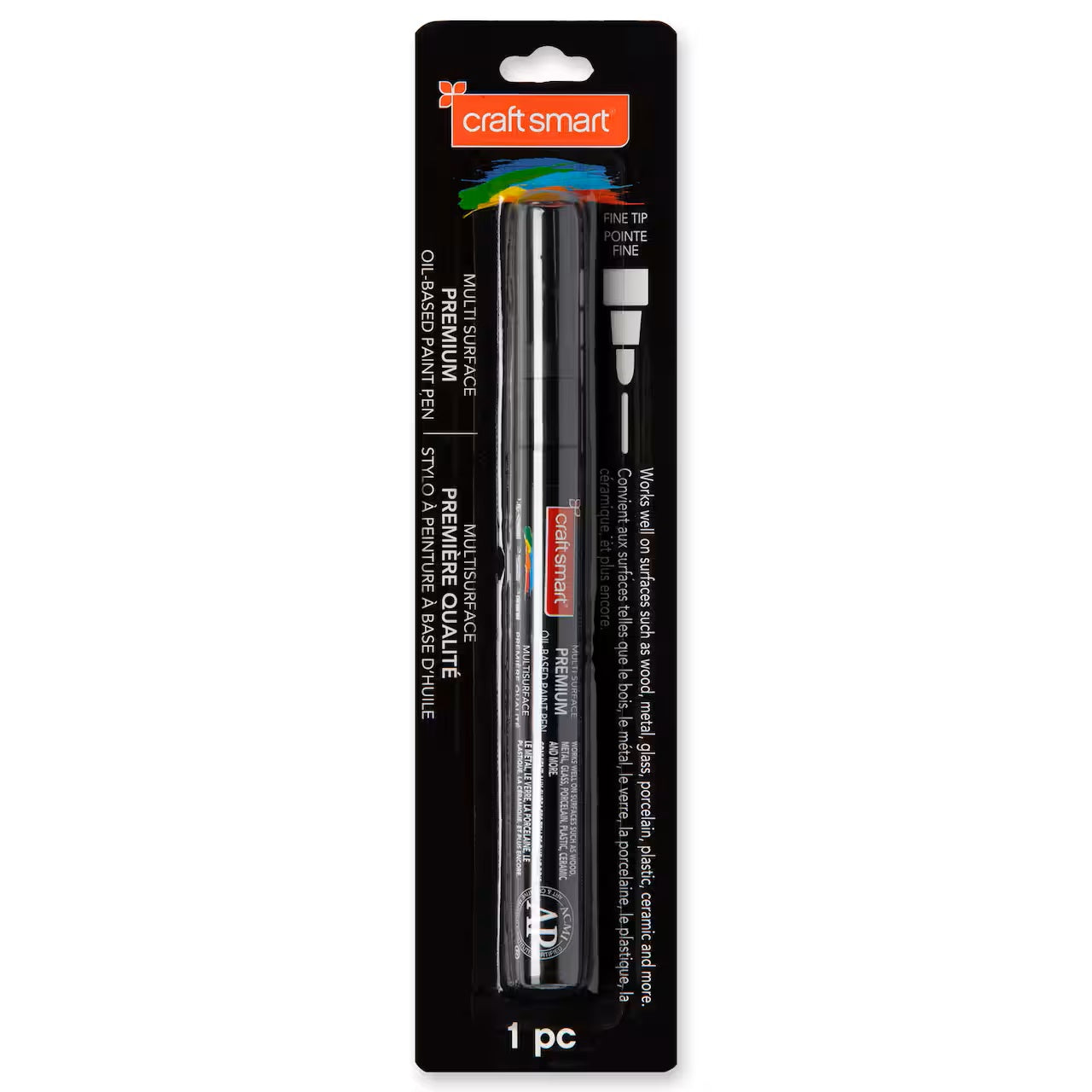Craft Smart Multi-Surface Fine Tip Premium Paint Pen Black