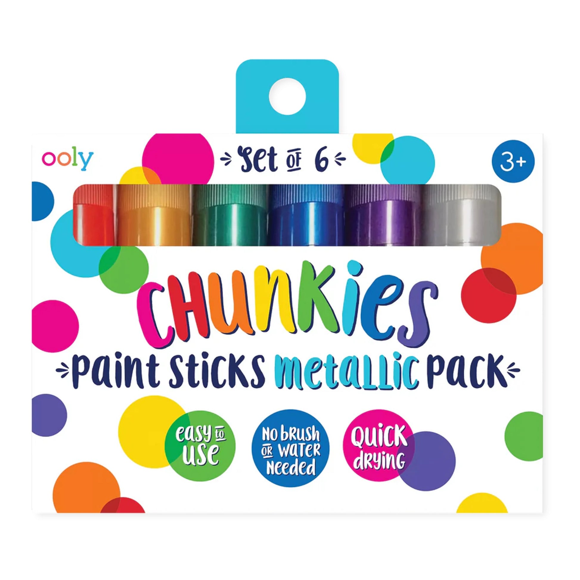 Ooly Chunkies Paint Sticks - Metallic - Set of 6