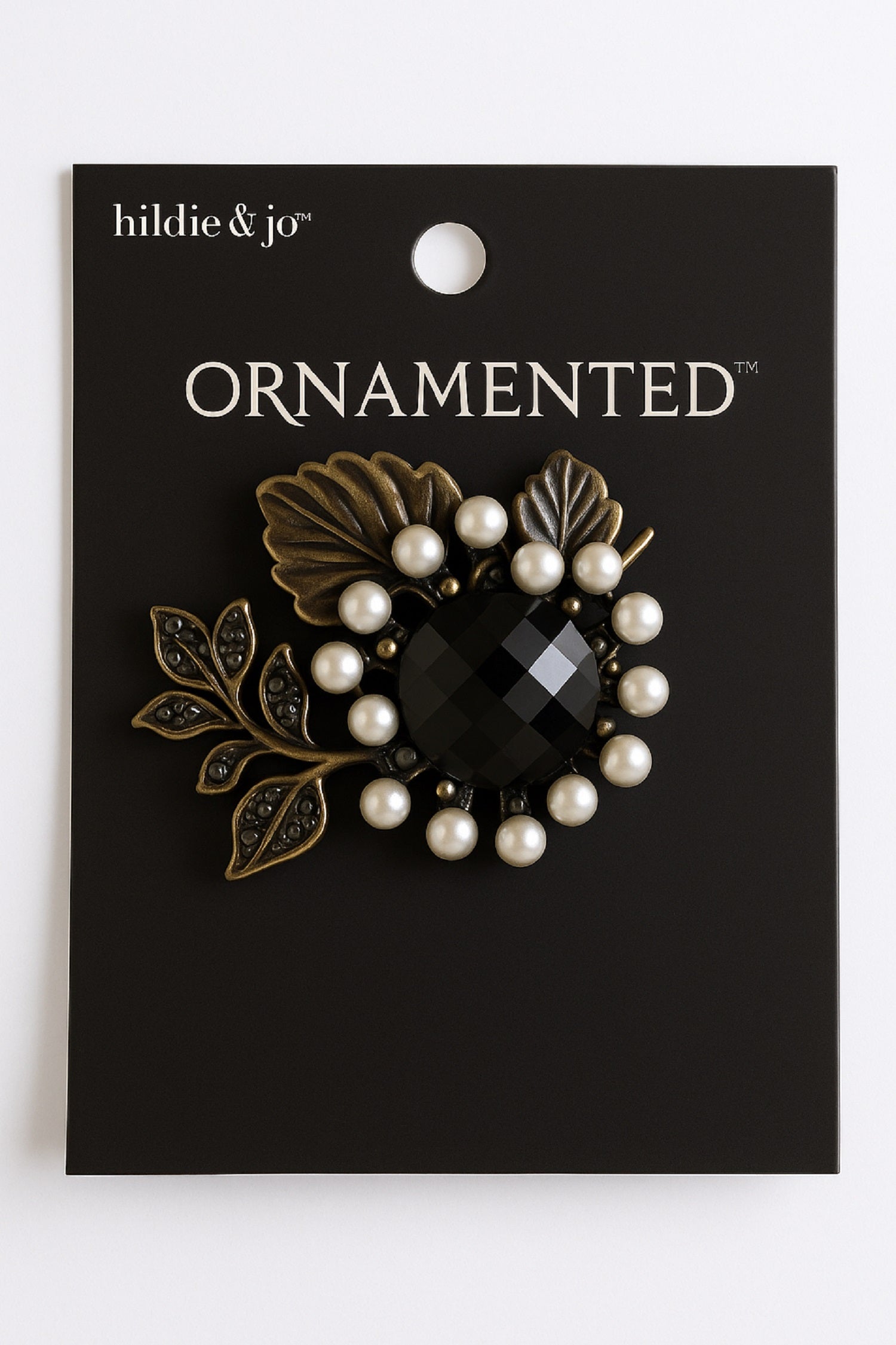 Vintage Style Brooch with Faux Pearls and Black Gem – hildie & jo™ ORNAMENTED™