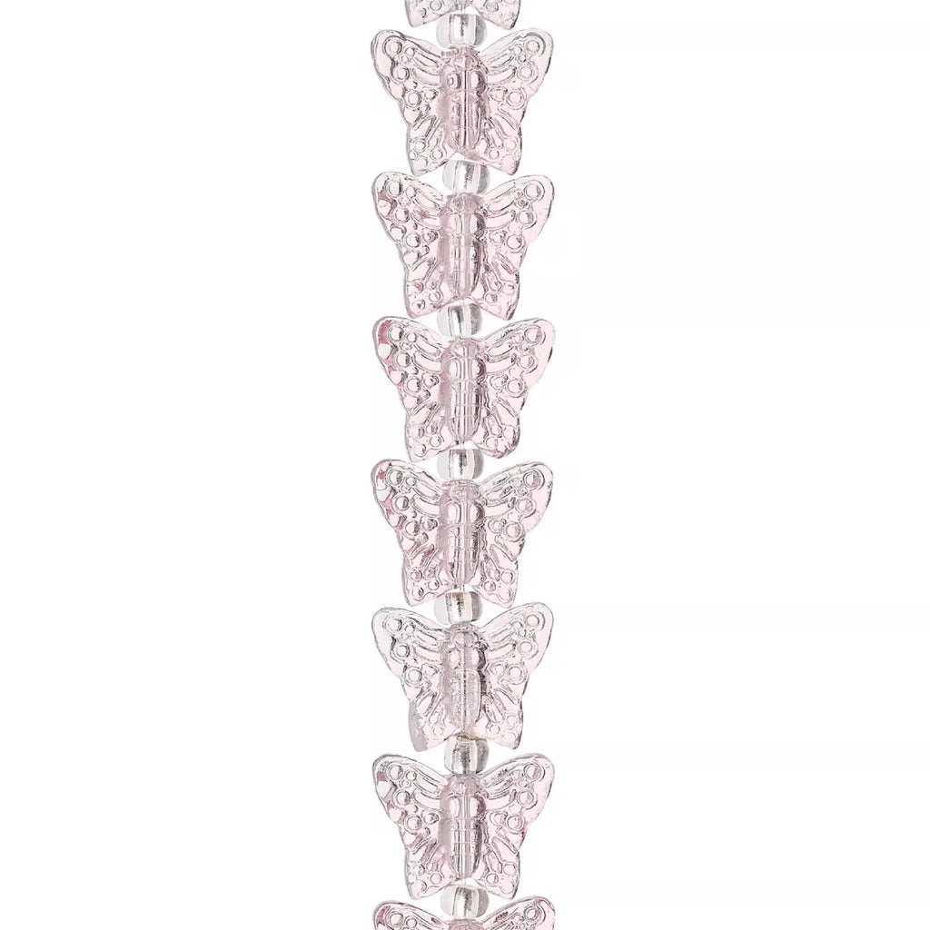 Pink Butterfly Glass Beads, 14mm by Bead Landing
