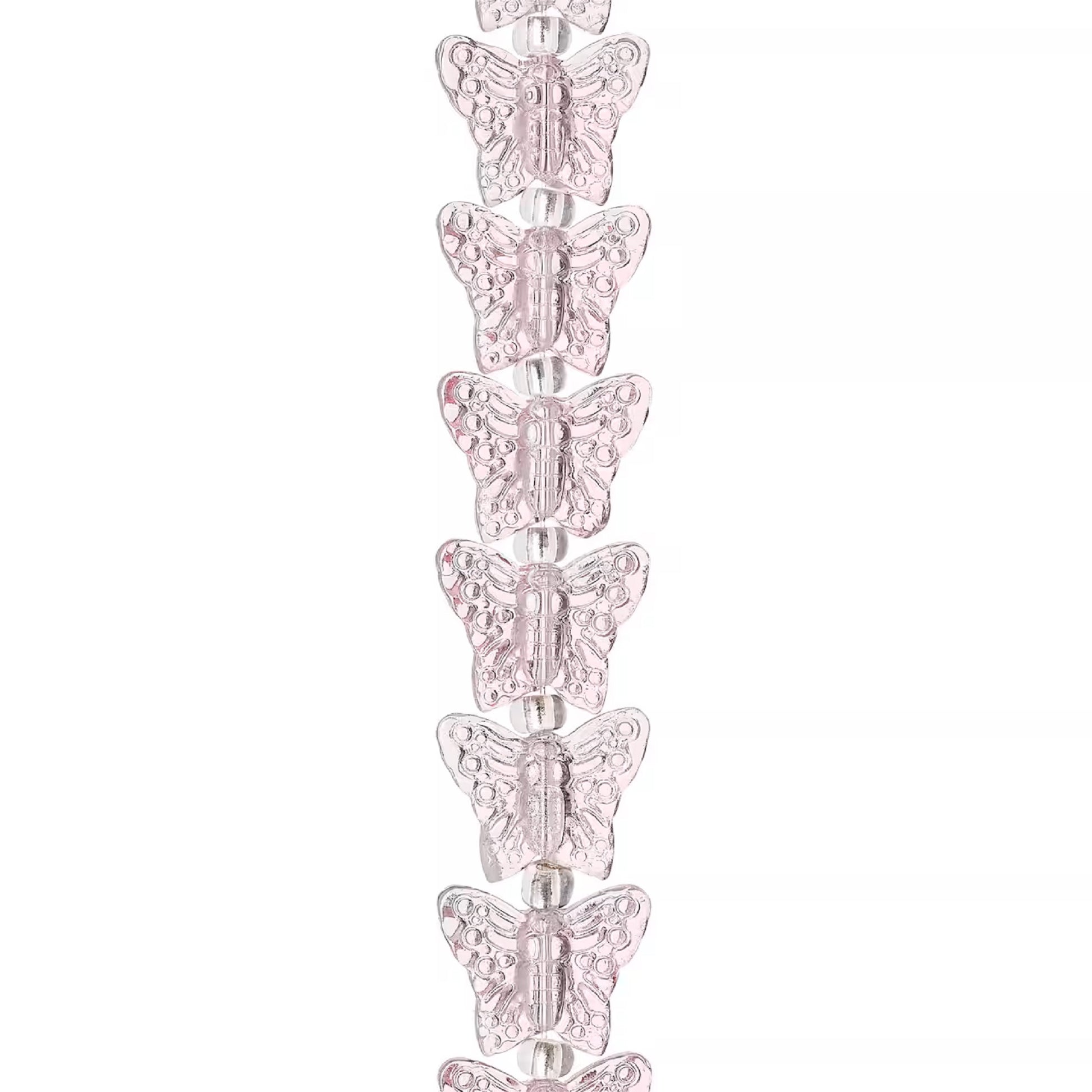 Pink Butterfly Glass Beads, 14mm by Bead Landing
