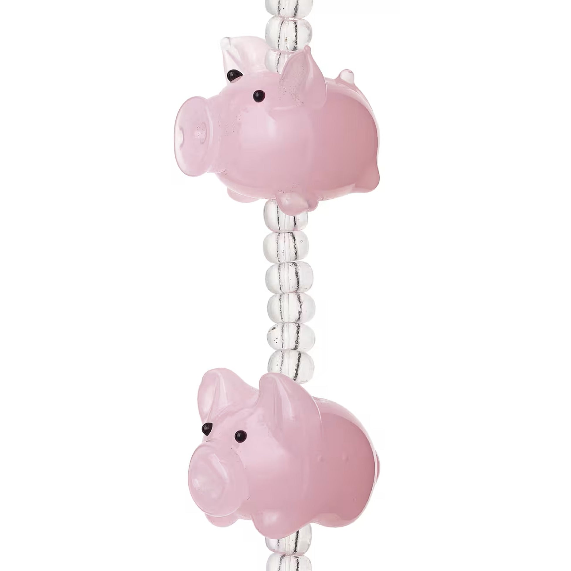 Pink Pig Glass Lampwork Beads, 20mm by Bead Landing