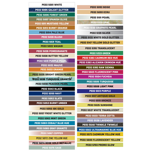Official Sculpey Premo color chart