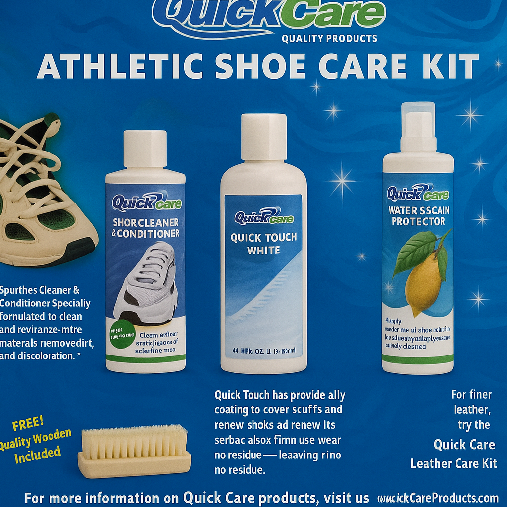 QuickCare Athletic Shoe Cleaning & Conditioning Kit – 5-Piece Set