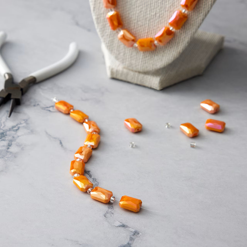 Faceted Glass Rectangle Beads, 14mm by Bead Landing