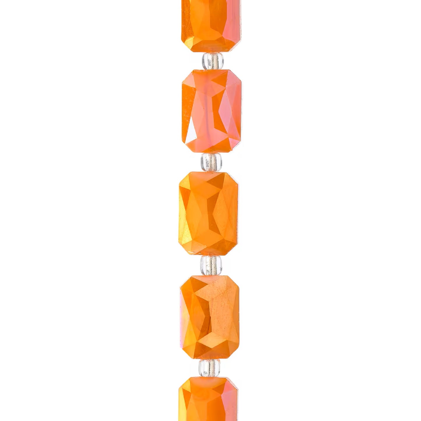 Faceted Glass Rectangle Beads, 14mm by Bead Landing