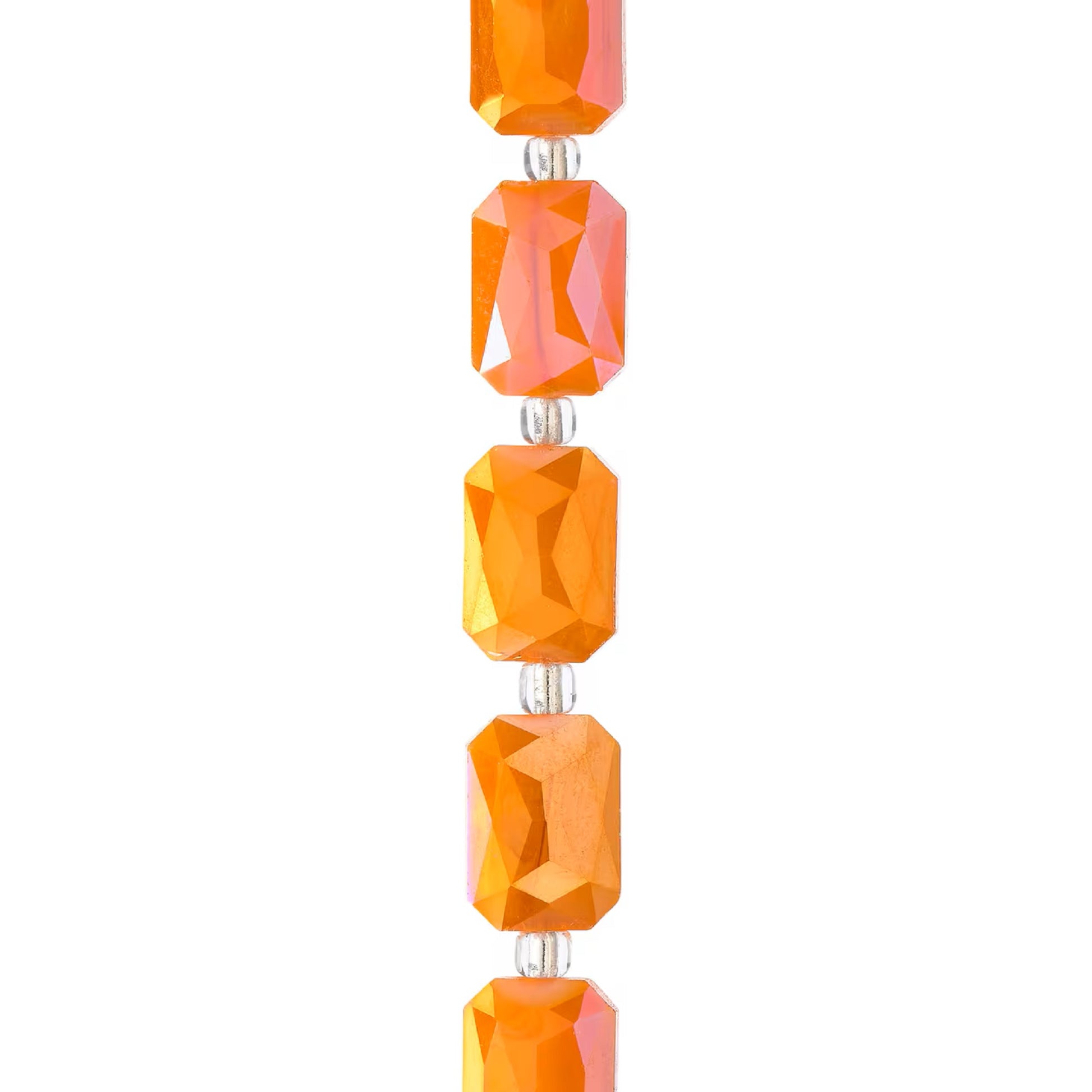 Faceted Glass Rectangle Beads, 14mm by Bead Landing