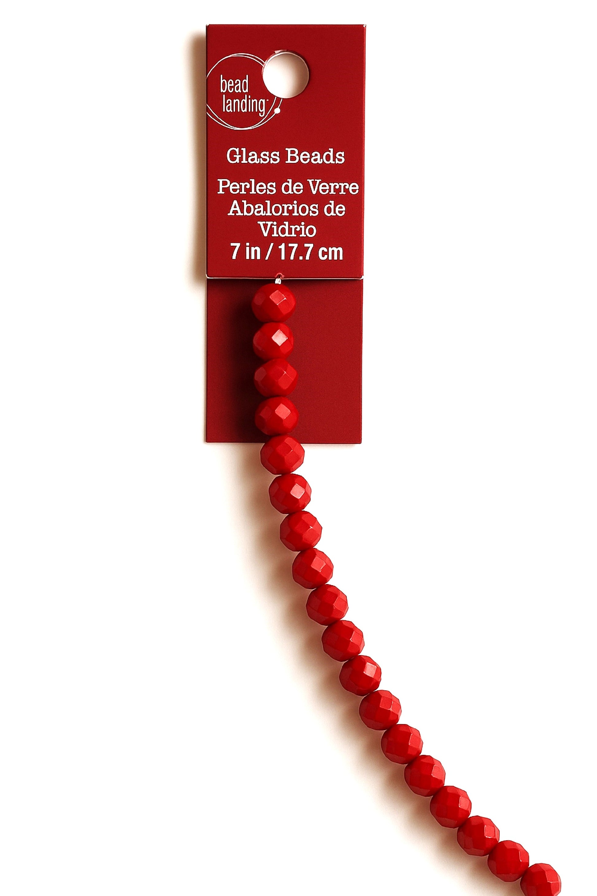Bead Landing Red Faceted Glass Beads – 7 in Strand (17.7 cm)