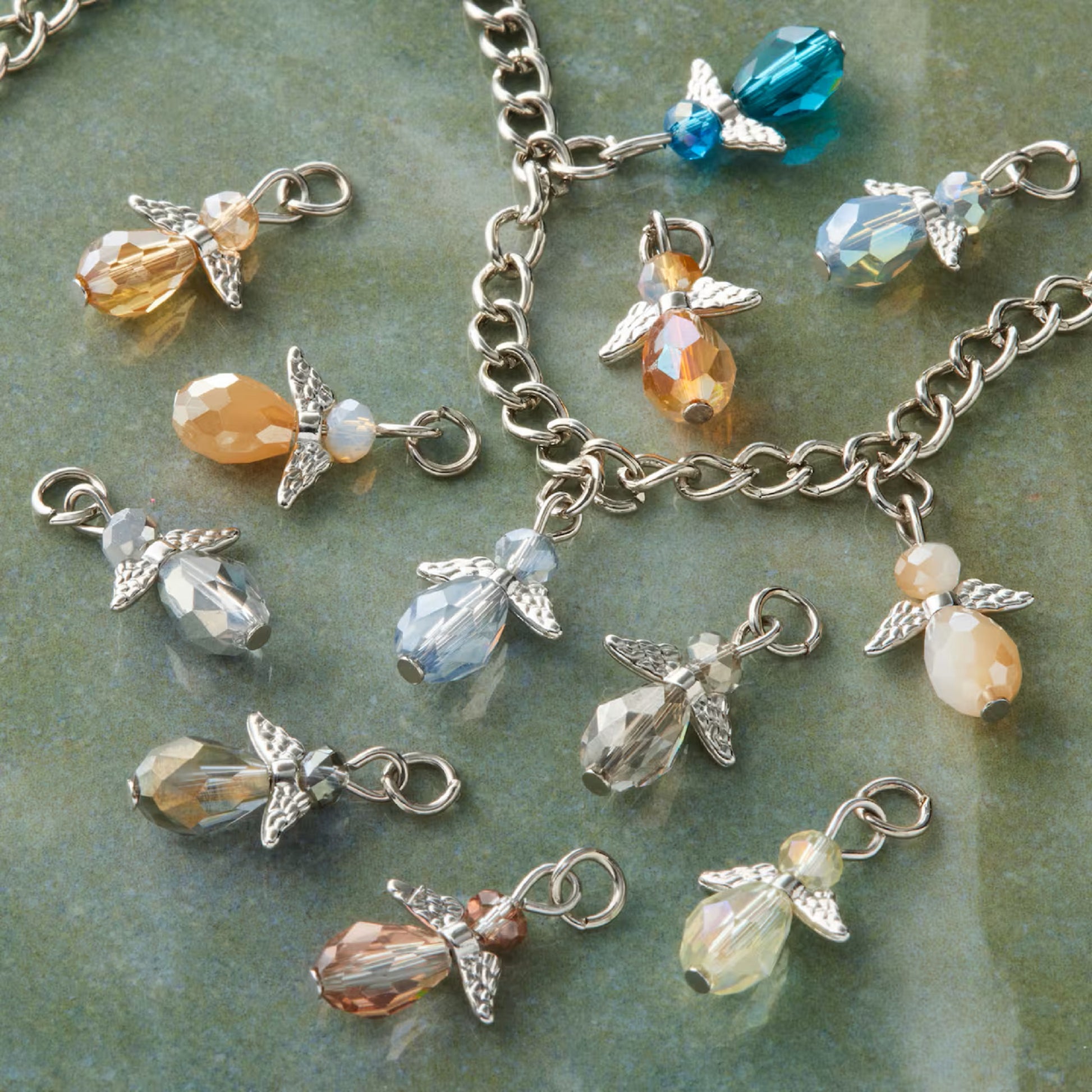 Charmalong Multicolor Rhodium Angel Drop Charms by Bead Landing