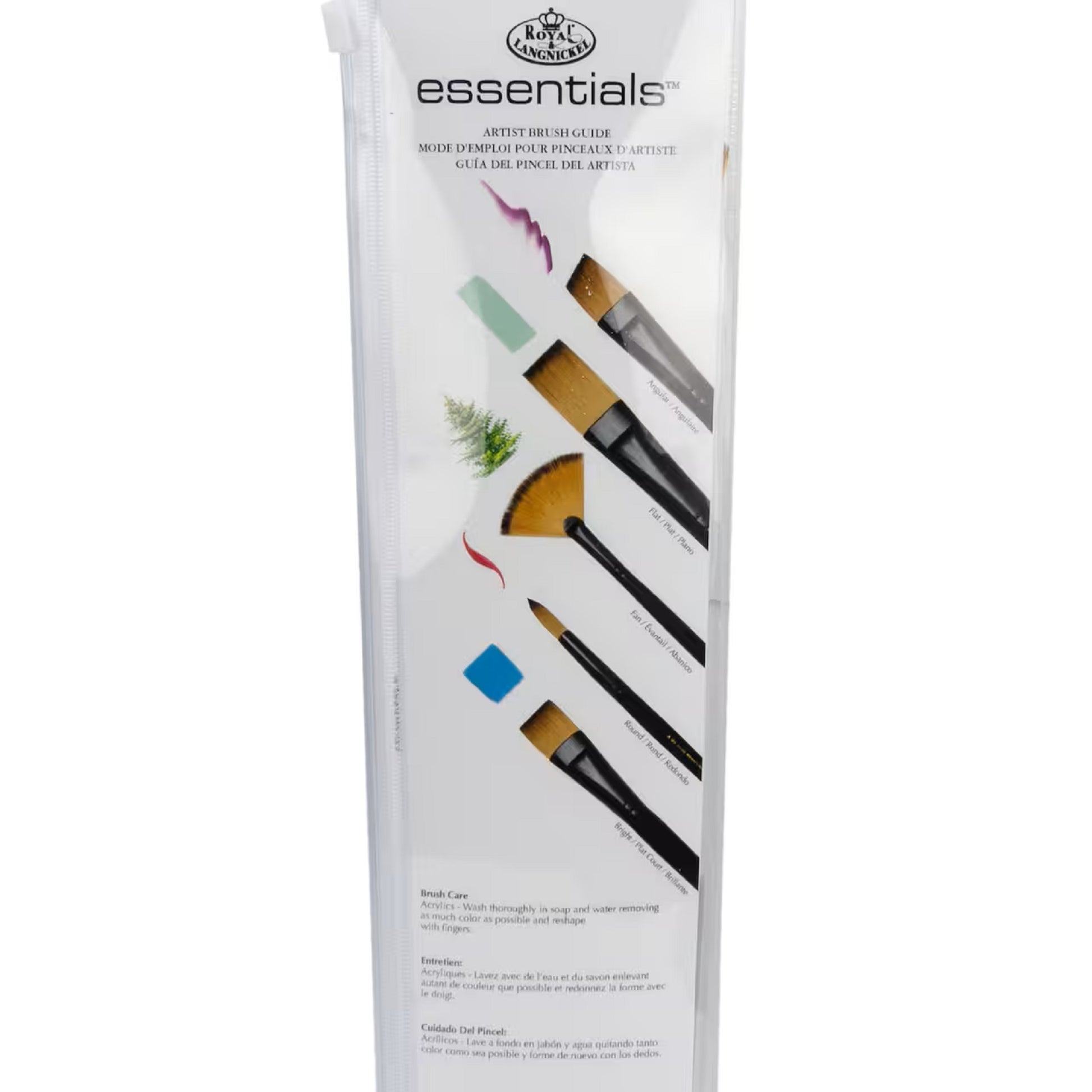 Royal & Langnickel Essentials  Acrylic Gold Taklon 5 Piece Brush Set