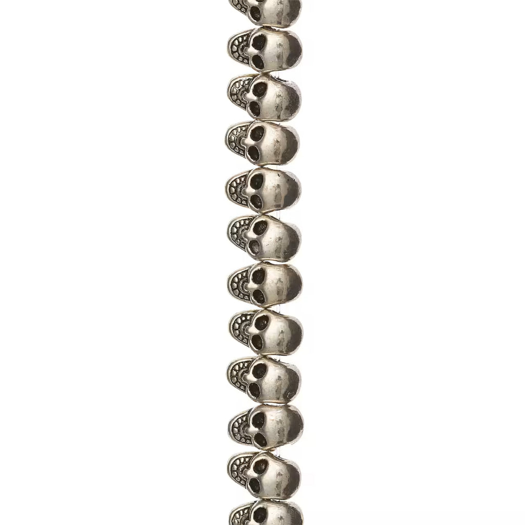 Antique Silver Metal Skull Beads, 11mm by Bead Landing