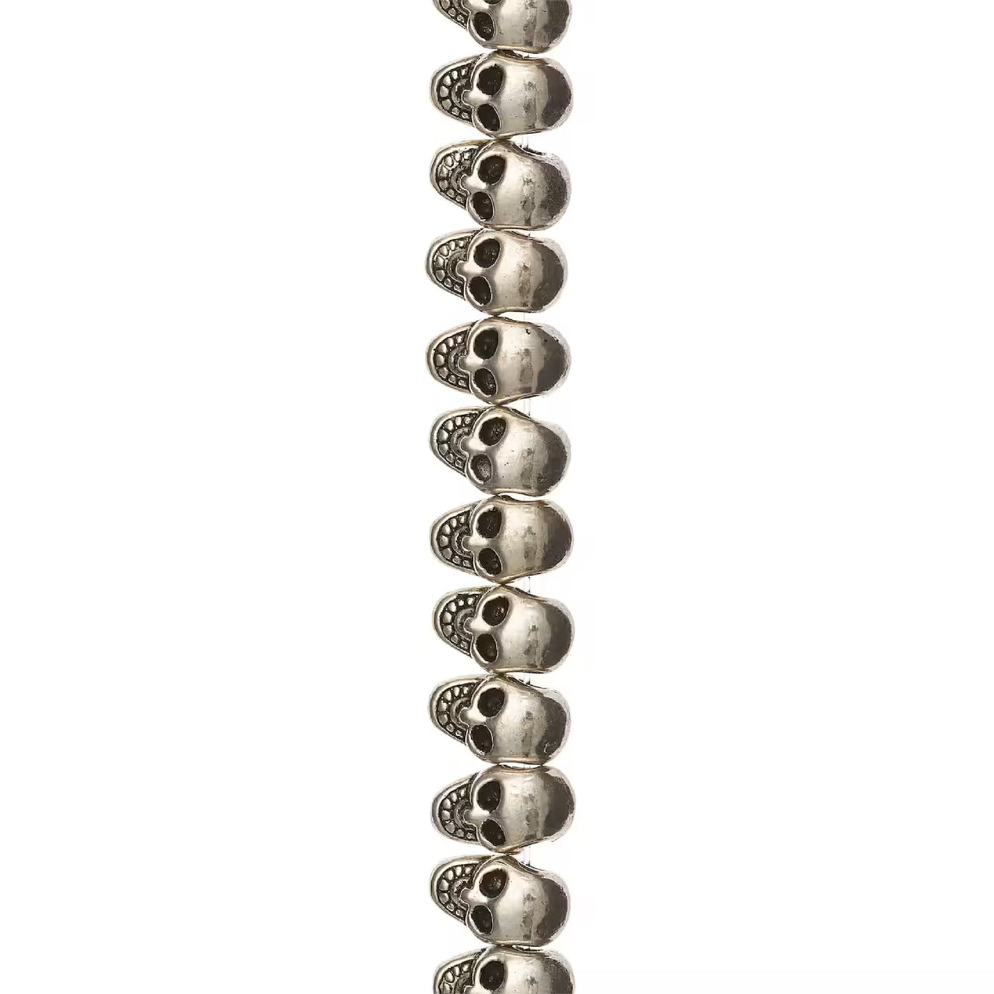 Antique Silver Metal Skull Beads, 11mm by Bead Landing