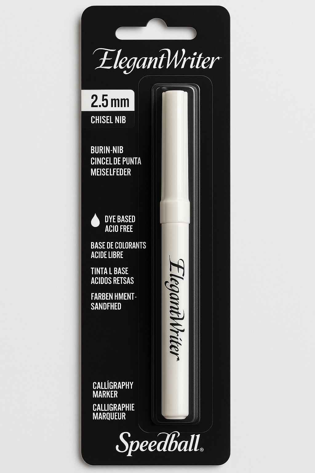 Speedball Elegant Writer 2.5mm Calligraphy Marker – Chisel Nib, Acid-Free Ink
