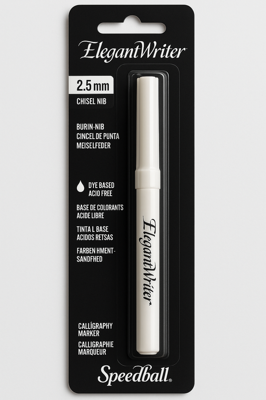 Speedball Elegant Writer 2.5mm Calligraphy Marker – Chisel Nib, Acid-Free Ink