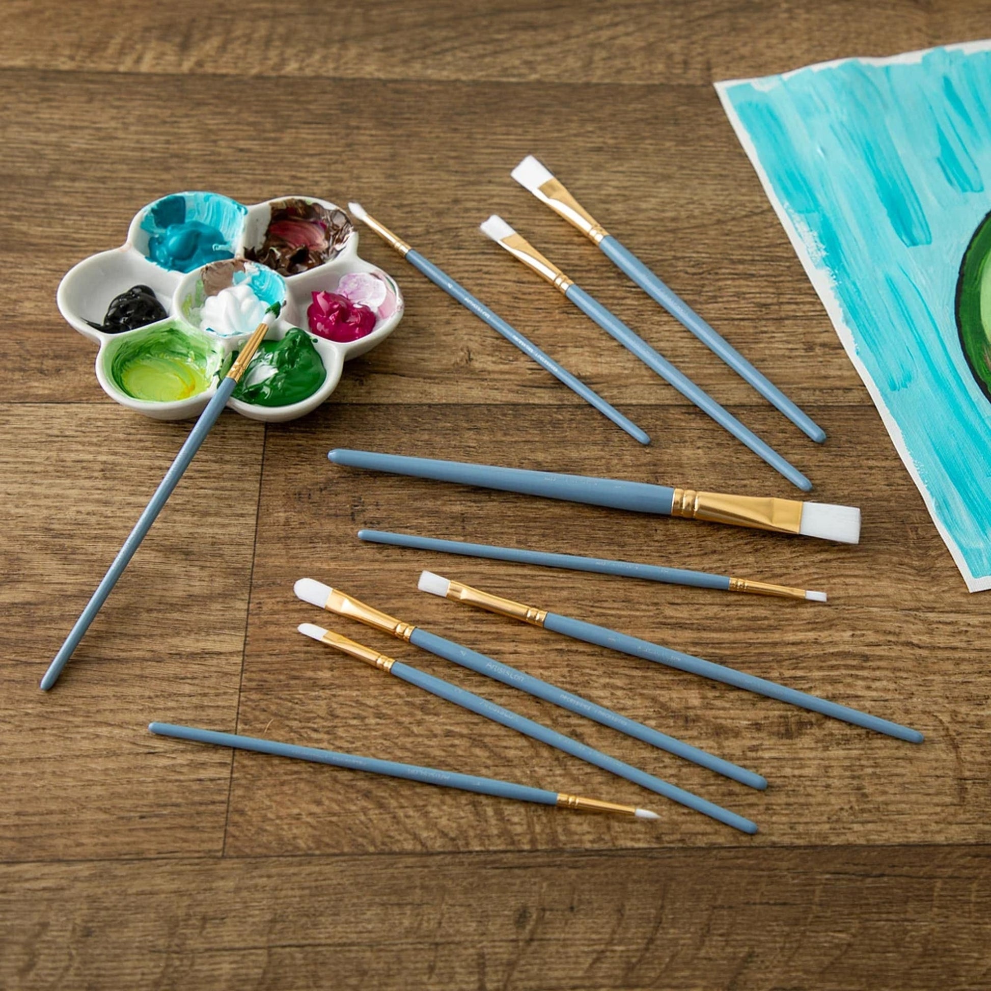 White Synthetic 10 Piece Brush Set by Artist's Loft