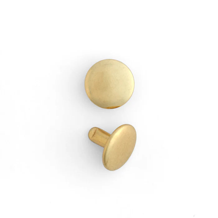 Tandy Leather Wide Double Cap Rivets 100 Pack Size :Large - Color : Brass Plate