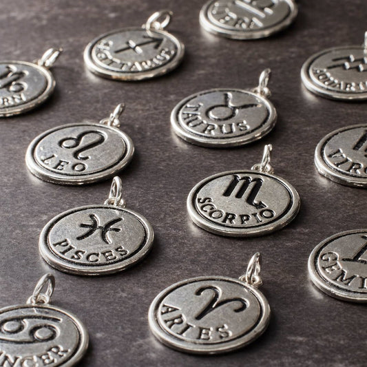 Rhodium-Colored Zodiac Charm Set by Bead Landing