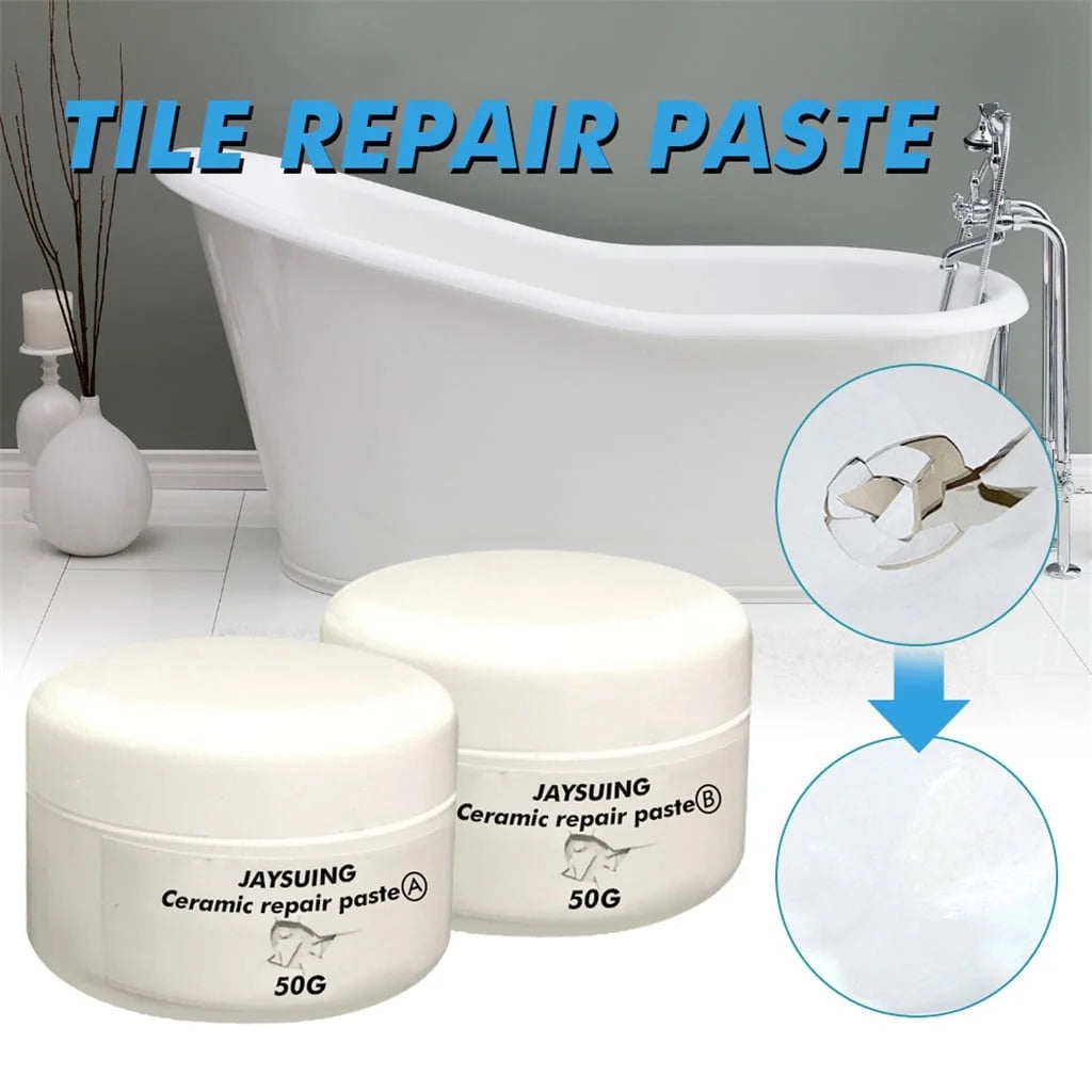 Tile and Shower Repair Kit for White Surfaces - Easy-To-Use, Water-Resistant Epoxy Acrylic for Chips, Scratches, and Cracks on Fiberglass, Acrylic, Ceramic, and More