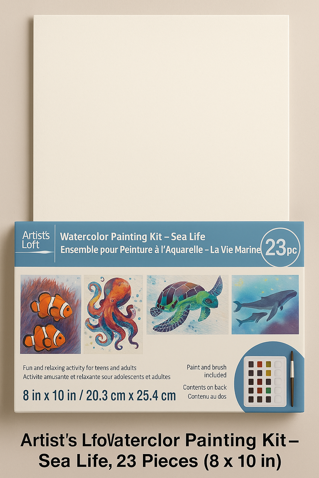 Artist’s Loft Watercolor Painting Kit – Sea Life, 23 Pieces (8" x 10")