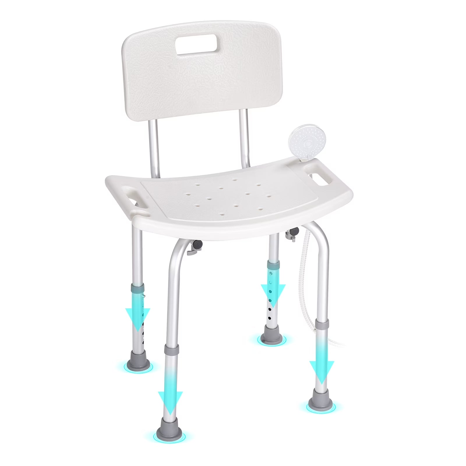 Shower Chair, Height-Adaptable Bath Seat, Non-Slip Bathroom Stool for Shower or Bathtub, Ideal for Seniors, Disabled, and Individuals with Limited Mobility, Supports up to 350 Lbs