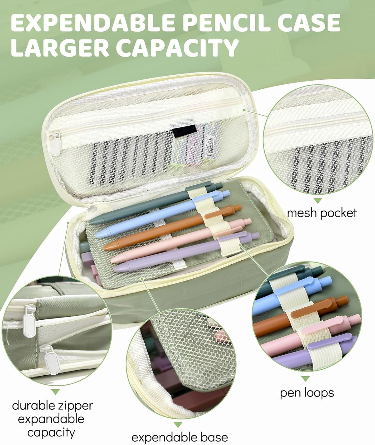 46 PCS Aesthetic School Supplies with Pencil Case, Pastel Highlighters, Erasable Pens, Refills, Mechanical Pencils for Students Stationary College Essentials