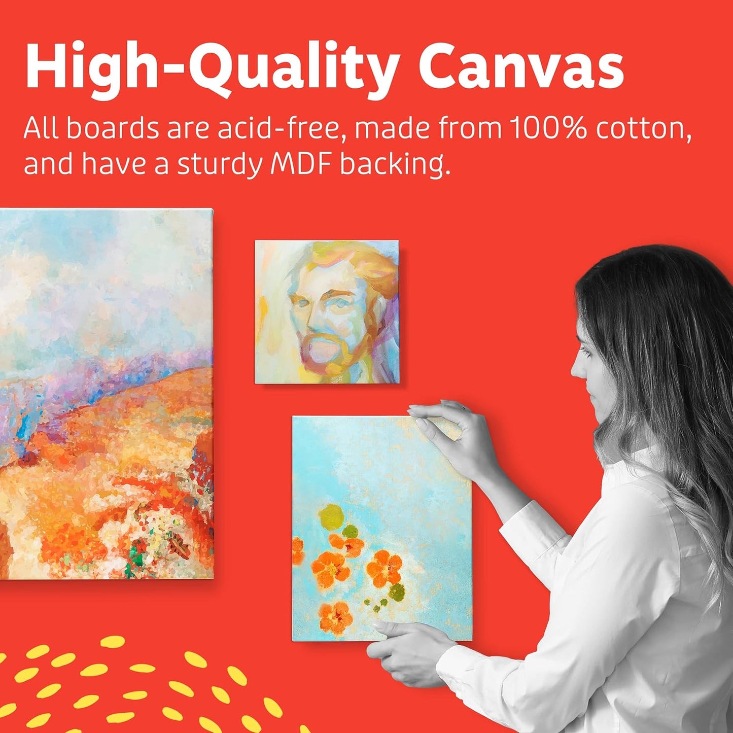 Canvases for Painting 12 Packs - 8 X 10” Blank Canvas 100% Cotton Painting Canvas Panels for Acrylic, Oil & Watercolor Paint for Canvas Painting