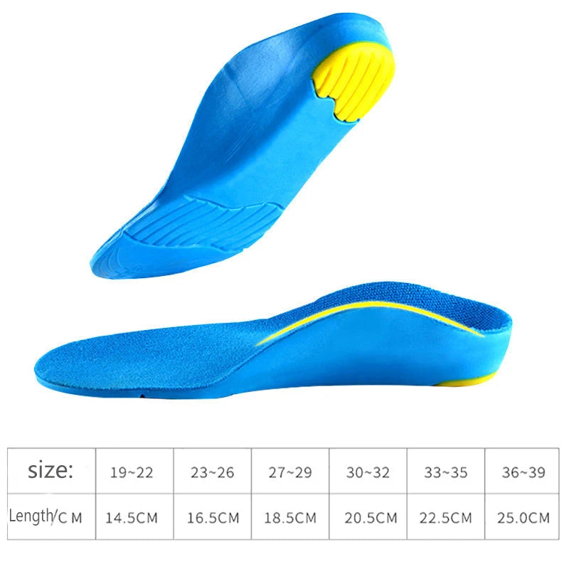 Kids Orthotics Flat Foot High Arch Support Orthopedic Insoles for Children Plantar Fasciitis Comfort Sports Running Shoes Pads